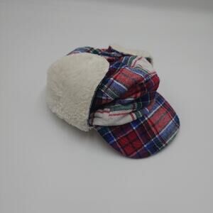 Baby Gap Soft Plaid Lined Winter Warm Trapper Hat Size 0-6 Months